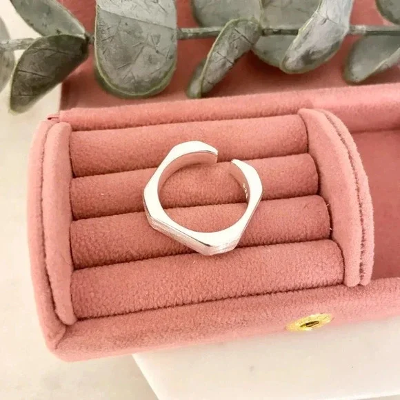 925 Sterling Silver Bar Ring Minimalist Dainty Bar Ring Brushed Silver Ring - Picture 5 of 9